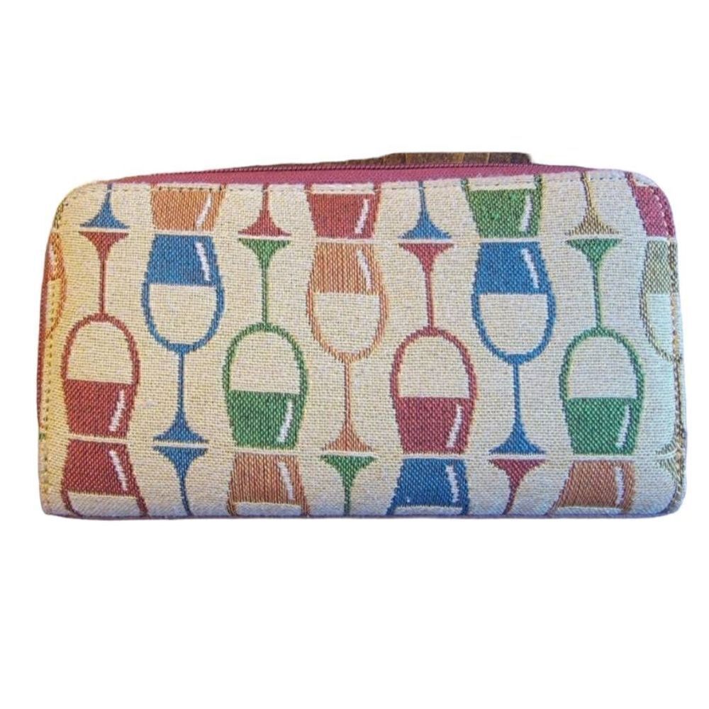 Wine Glass Themed Wallet Womens Gift Wallet Wine Club Zip Around Chris's Stuff